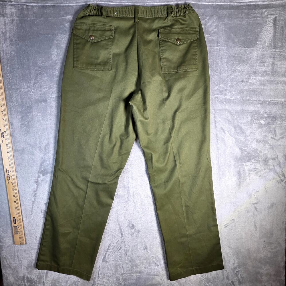 Boy Scouts of America Pants Mens 30x30 Green Good Vintage Uniform Cargo BSA - Picture 2 of 9